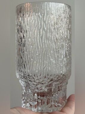 IITALA "Aslak" Highball Glass, Designer - Tapio Wirkkala Vintage 1970s MCM Finn